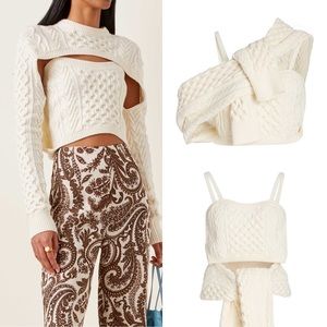 NWT: Rosie Assoulin Thousand In One Ways Knit Ecru